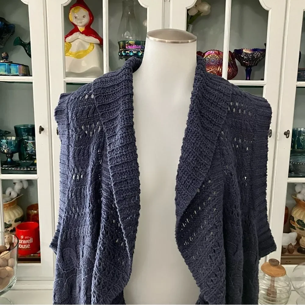 Sleeveless Cardigan Sweater Blue Sz 2X Sonoma - Picture 4 of 8